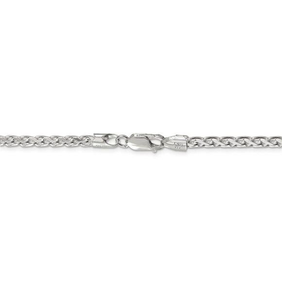 3.5mm Sterling Silver D/C Solid Round Spiga Chain Necklace, 20 Inch - Picture 4 of 8